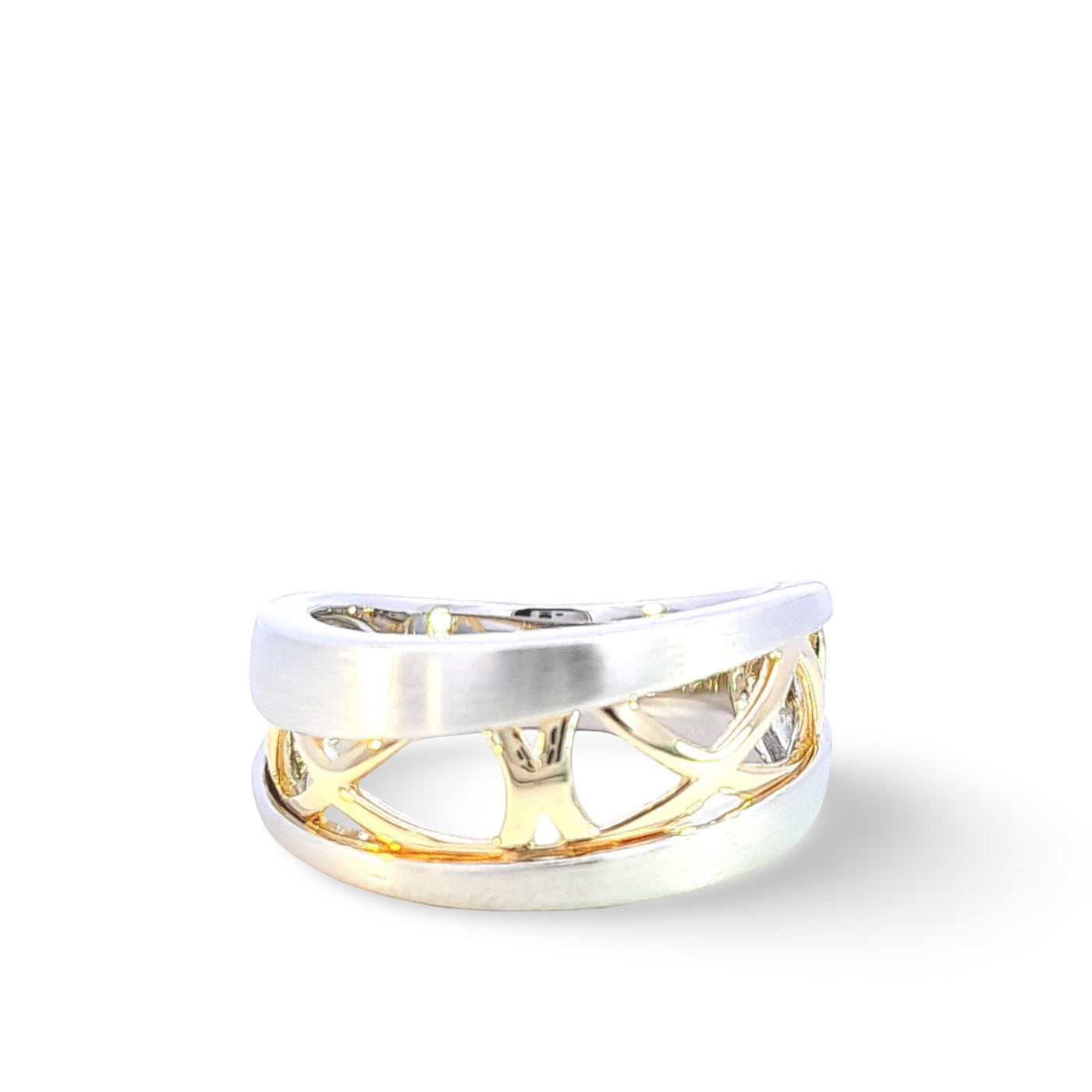 Sterling Silver & Yellow Gold Plated Ring