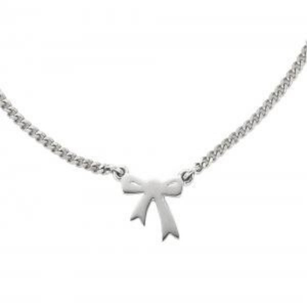 Sterling Silver Mini Bow Necklace