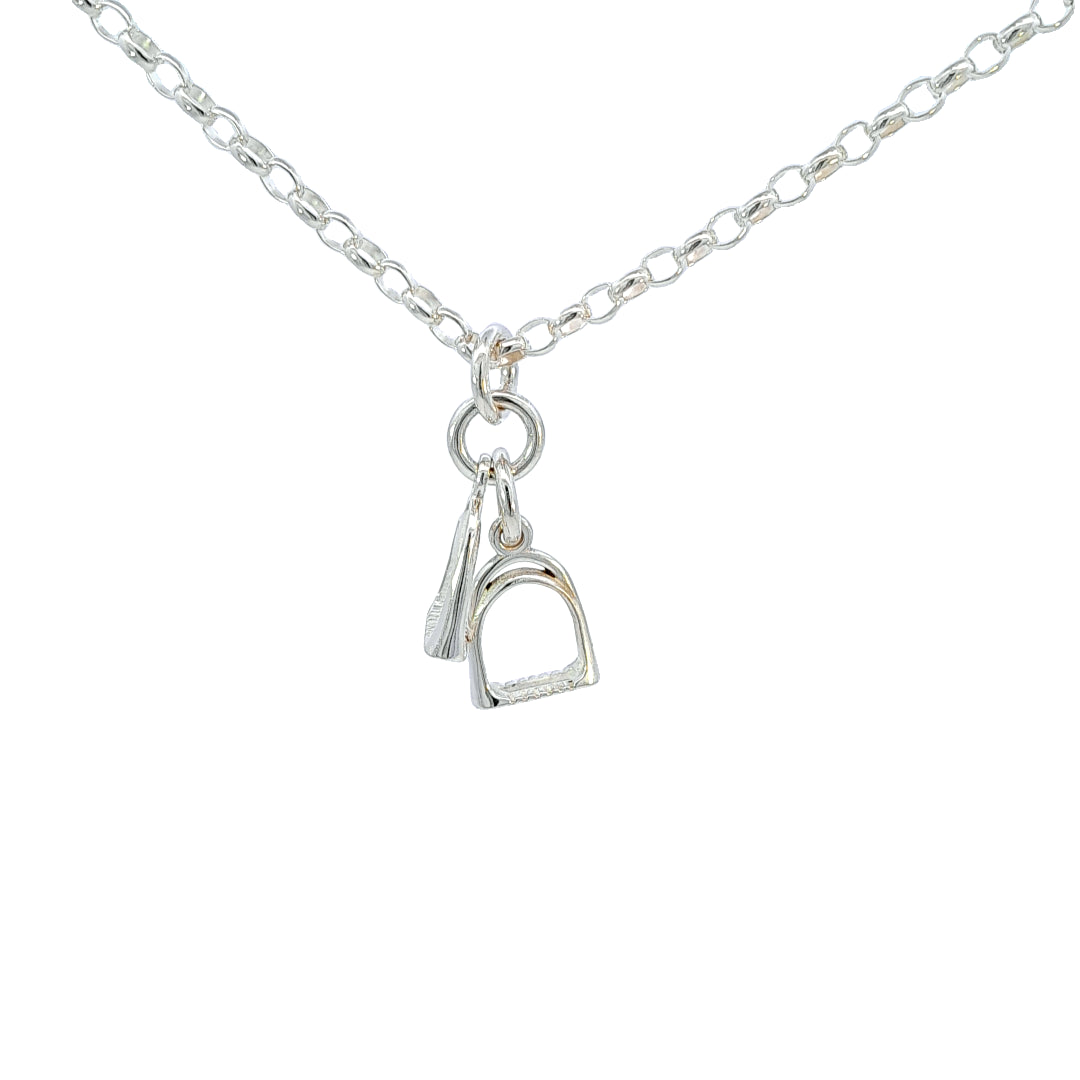 Sterling Silver Heavy Double Stirrup Pendant