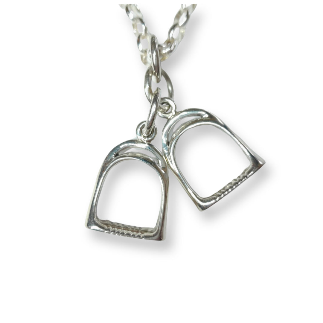 Sterling Silver Double Stirrup Pendant - Large