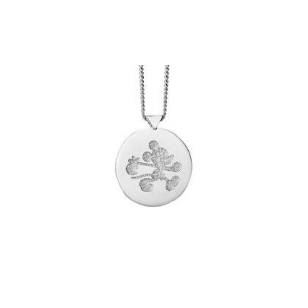Sterling Silver Mickey Runaway Stamp Necklace