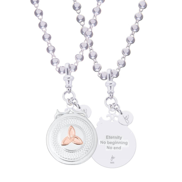 Steling Silver Rose Gold Plate Declaration Necklace - Eternity