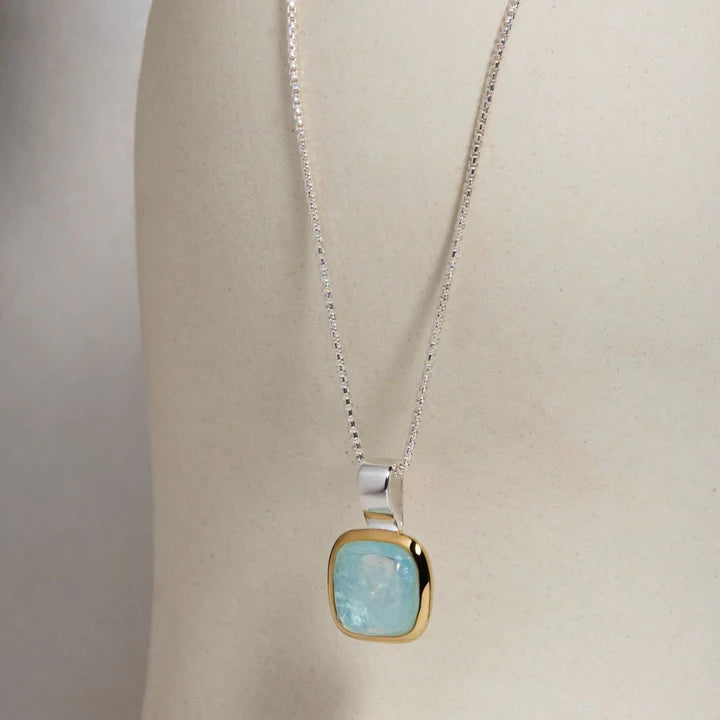 Aura Two-Tone Aquamarine Necklace