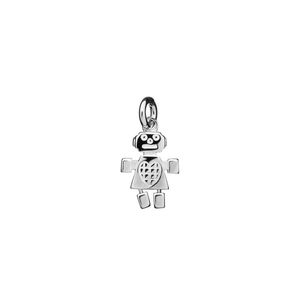 Sterling Silver Mini Girl Robot Charm