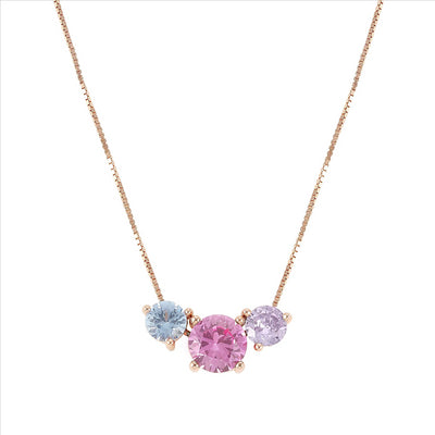 Colour Wave Sterling Silver & Rose Gold Plated Necklace