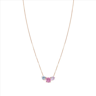 Colour Wave Sterling Silver & Rose Gold Plated Necklace