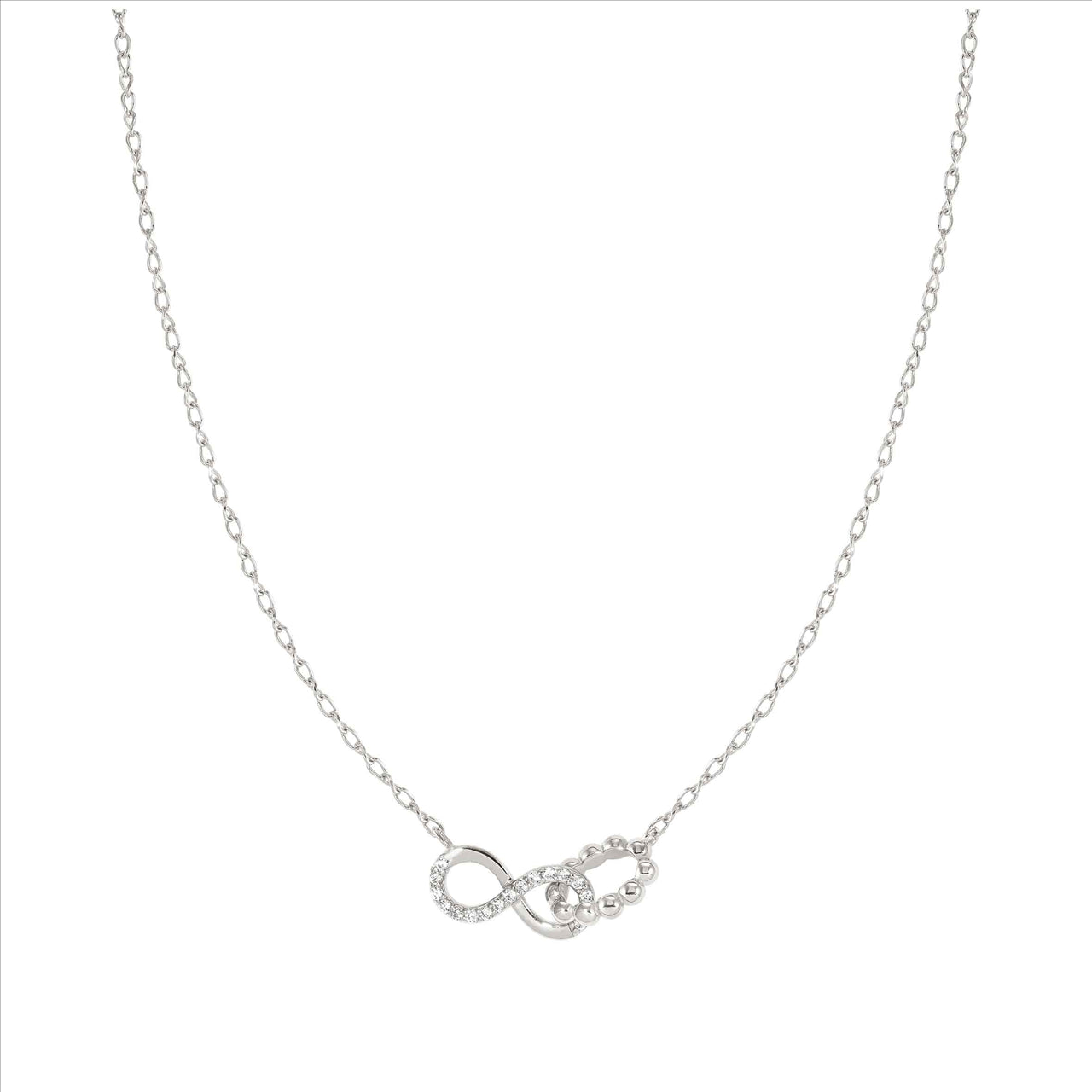 Lovecloud Sterling Silver & CZ Infinity Necklace