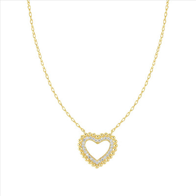 Lovecloud Sterling Silver Gold Plated CZ Heart Necklace