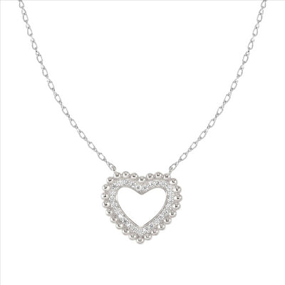 Lovecloud Sterling Silver & CZ Heart Necklace