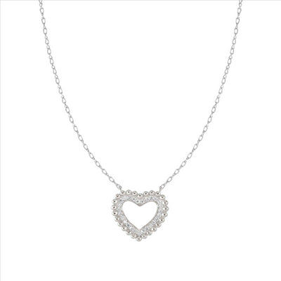 Lovecloud Sterling Silver & CZ Heart Necklace
