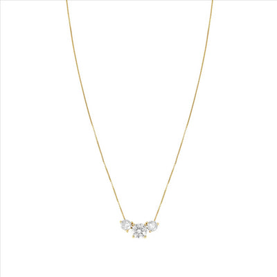 Colour Wave Sterling Silver Gold Plated CZ Necklace