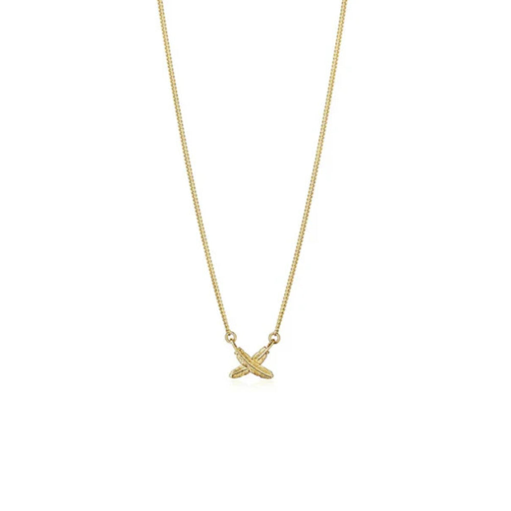 Feather Kisses Pendant - Gold Plated