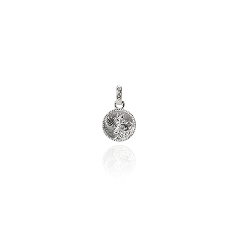 Fantail Coin Pendant Charm - Friendly
