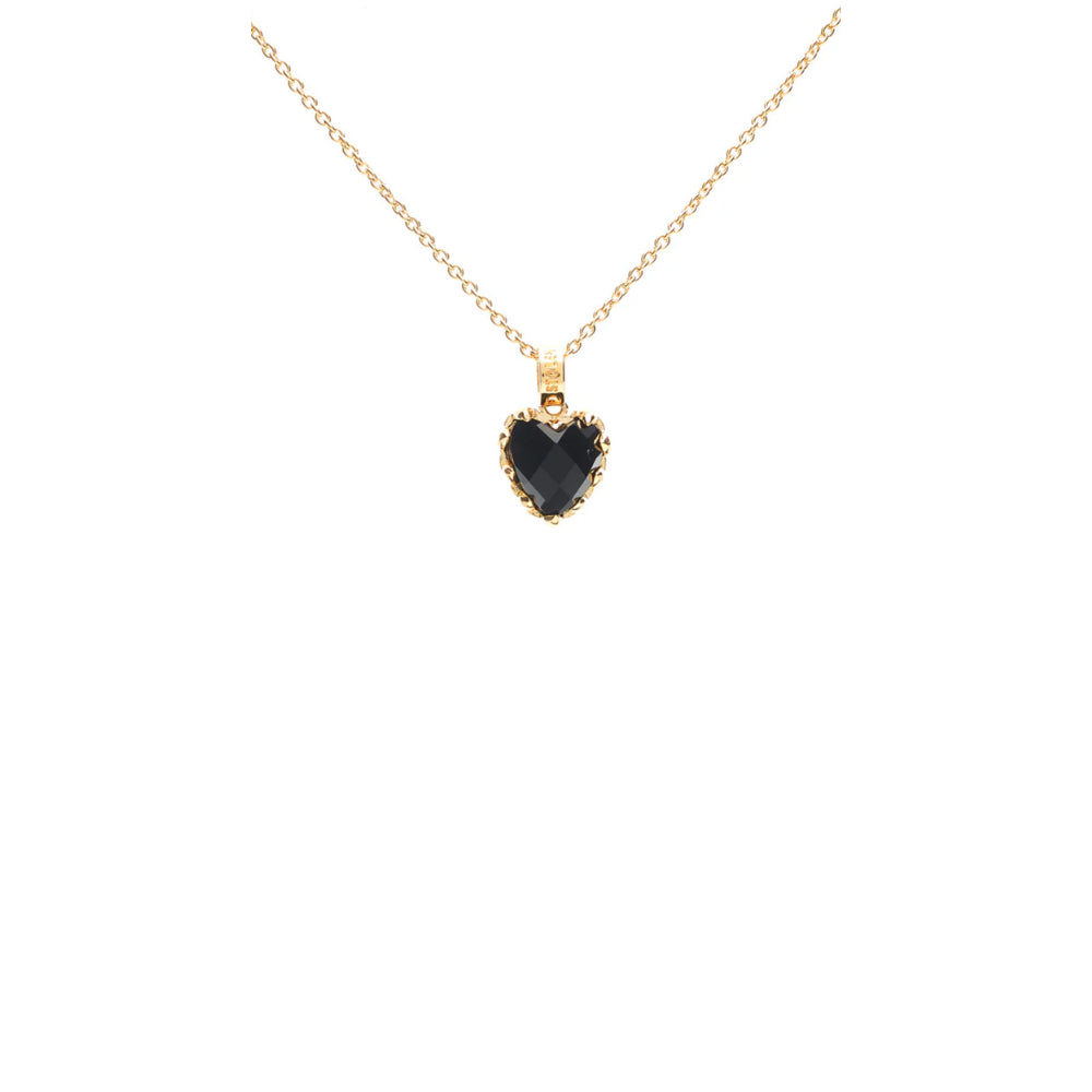 Love Claw Necklace - Gold Plate Onyx