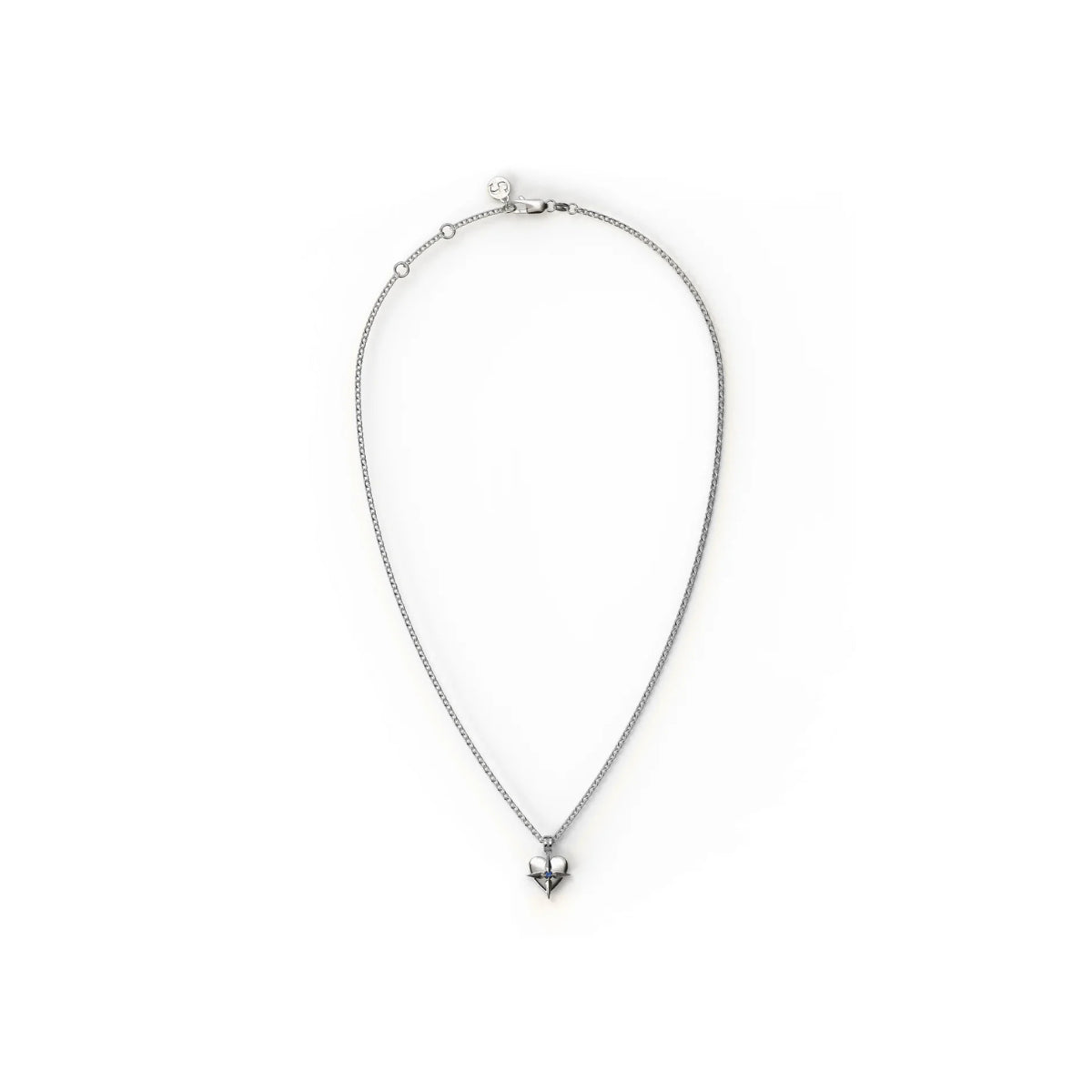 Birthstone Heart Necklace - June- Moonstone