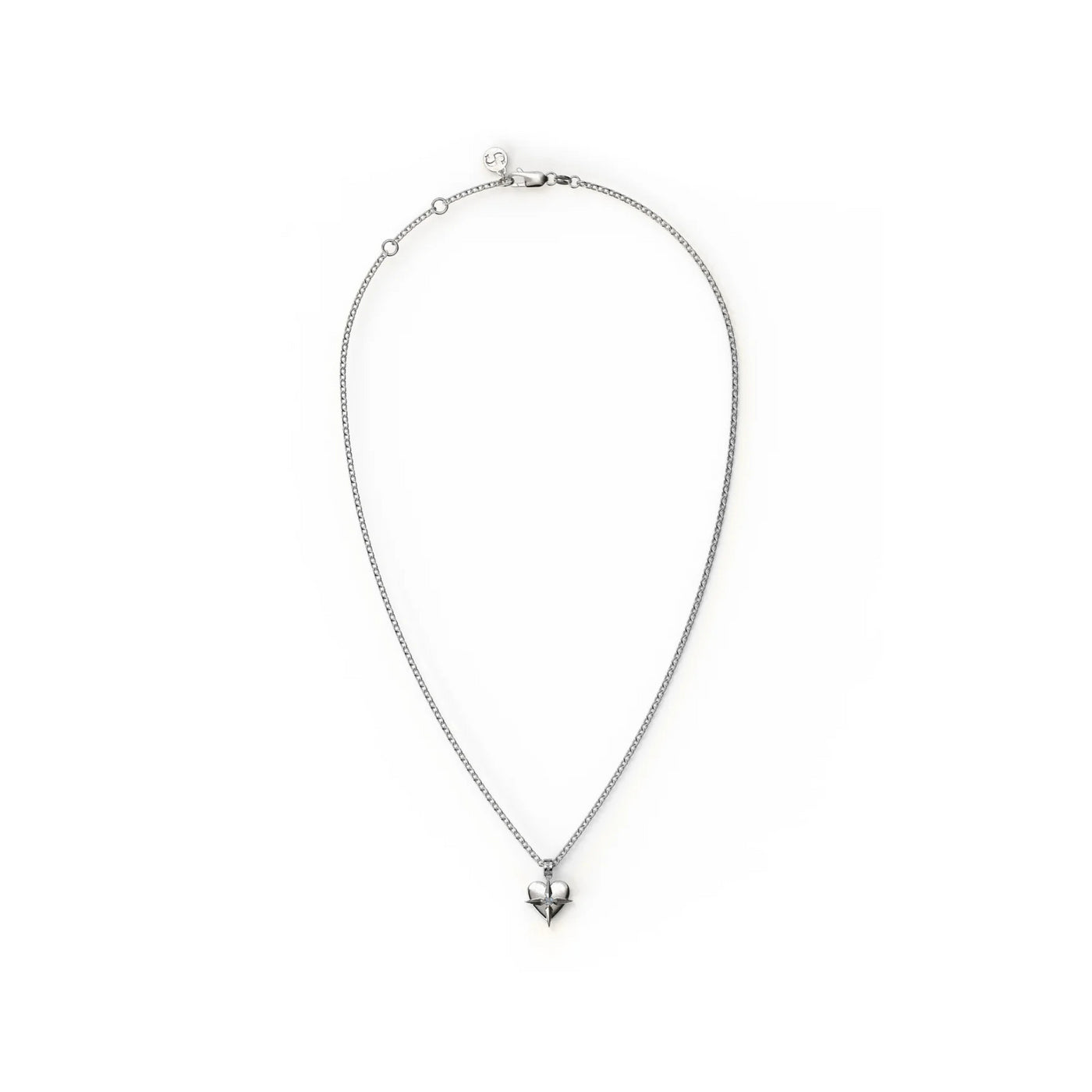 Birthstone Heart Necklace - December - Swiss Blue Topaz
