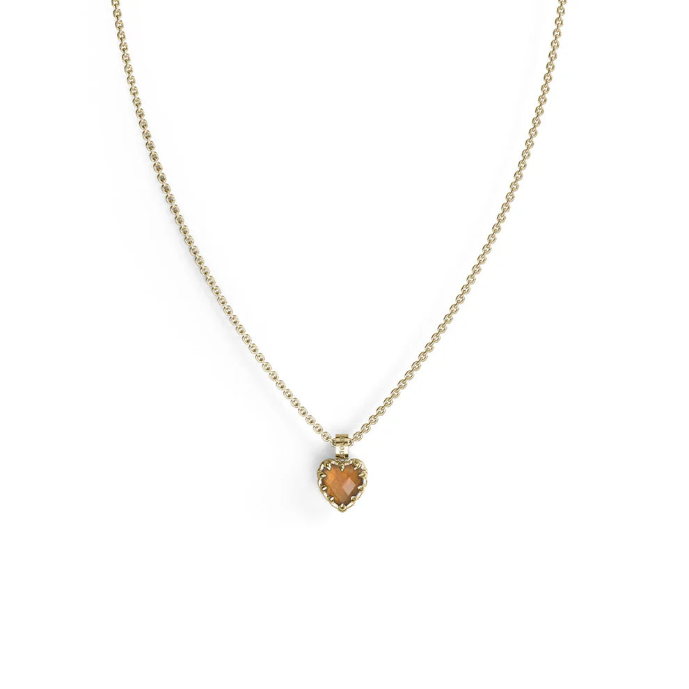 Love Claw Necklace - Citrine Gold Plated