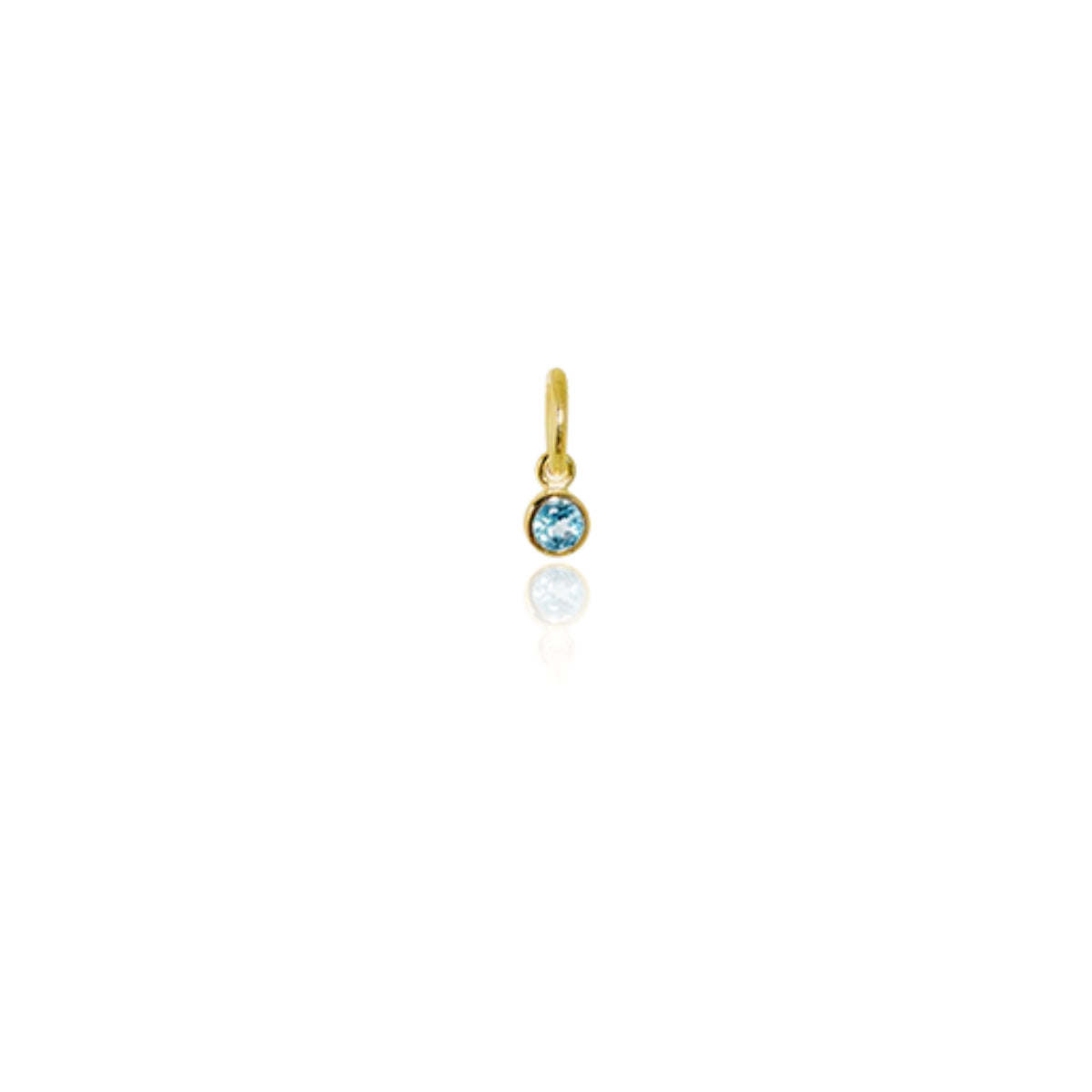 December Pendant Charm (Blue Topaz) Gold Plated
