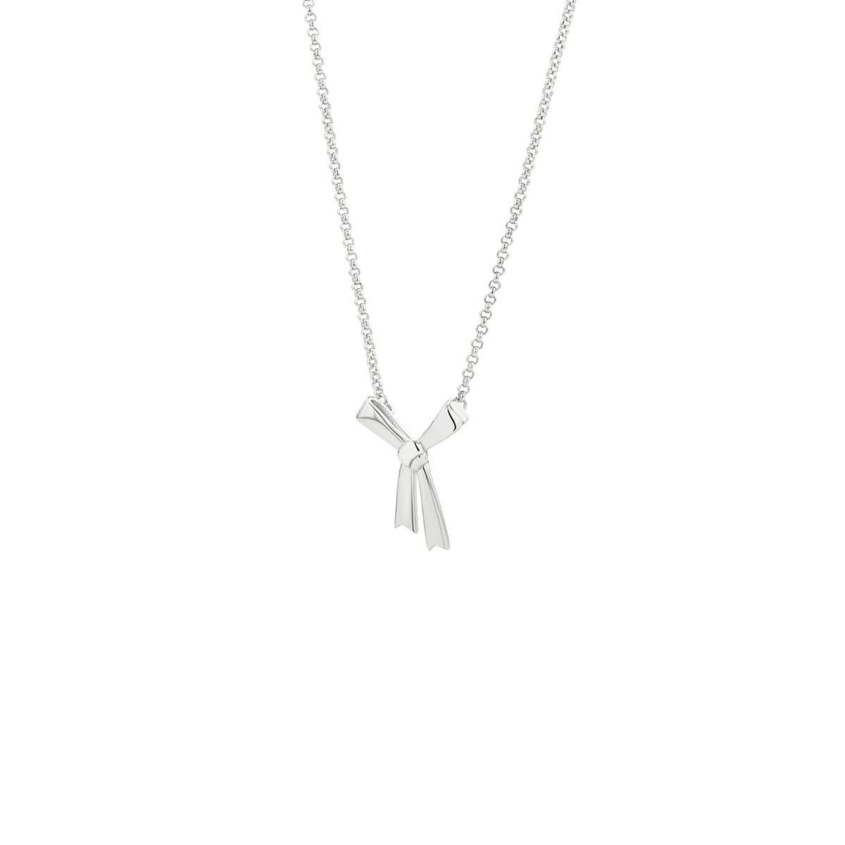 Small Bow Necklace Silver