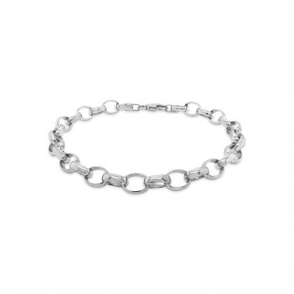 Sterling Silver 19cm Oval Belcher Bracelet