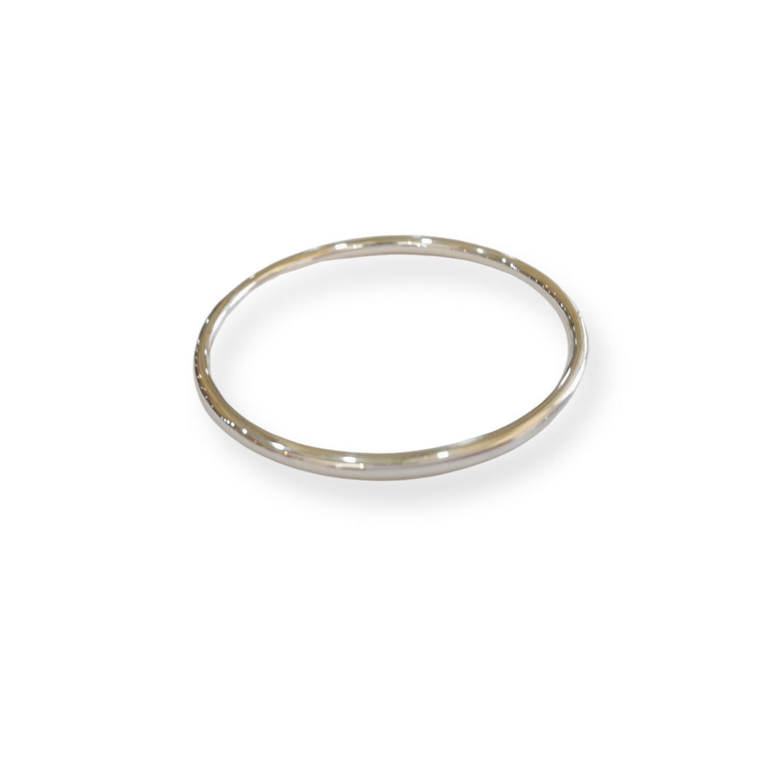 Sterling Silver 4mm Full Round Bangle Size 8