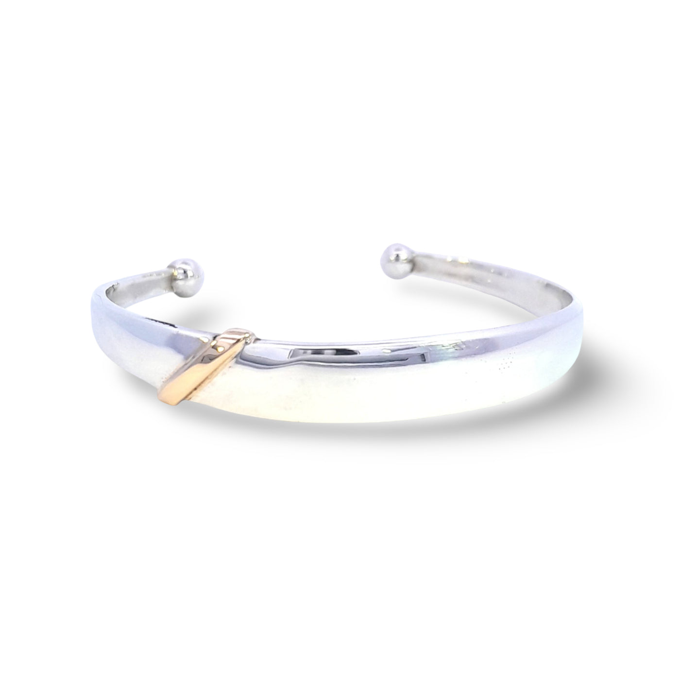Sterling Silver/9ct Yellow Gold Ladies Torque Bracelet