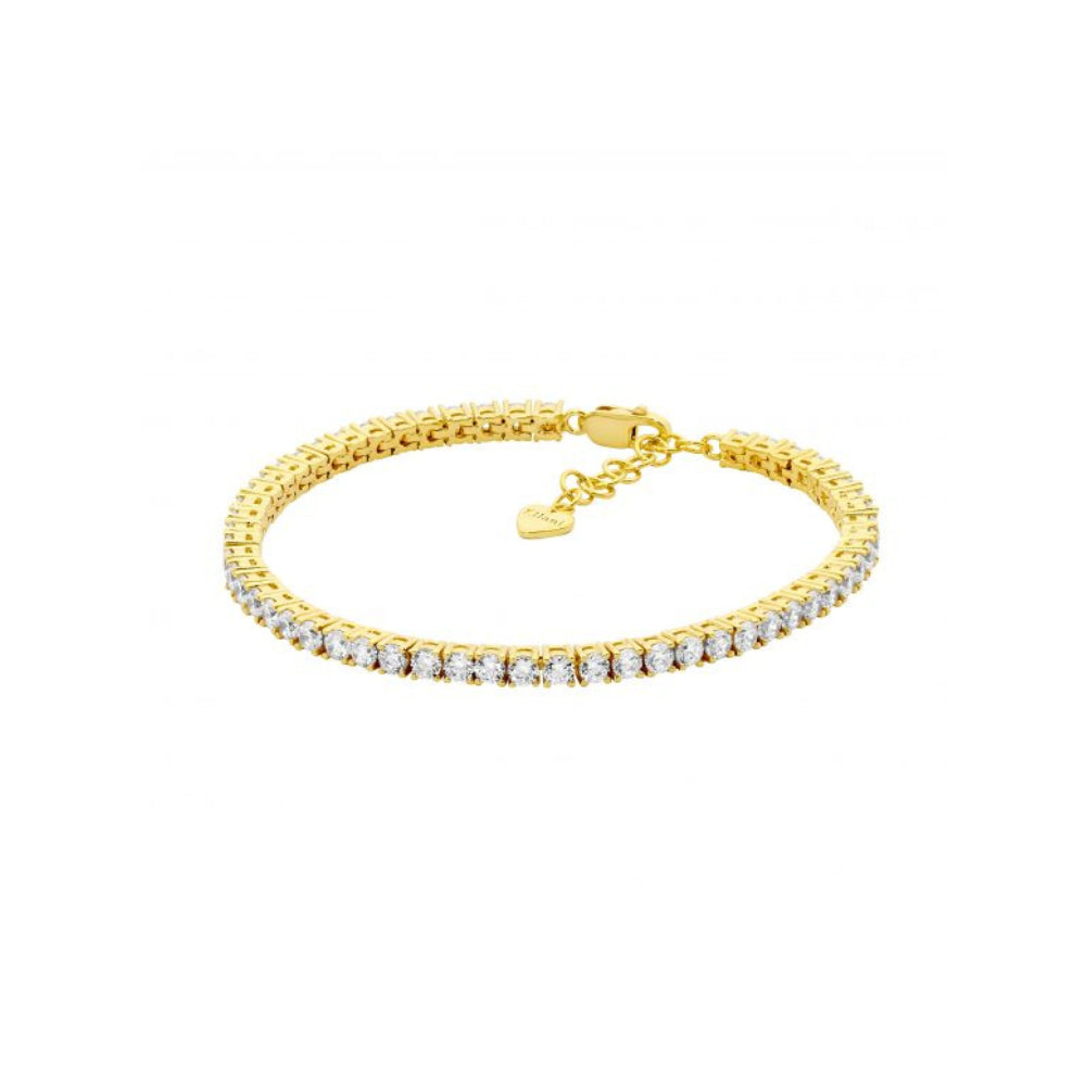 Sterling Silver/Gold Plated Cubic Zirconia Tennis Bracelet