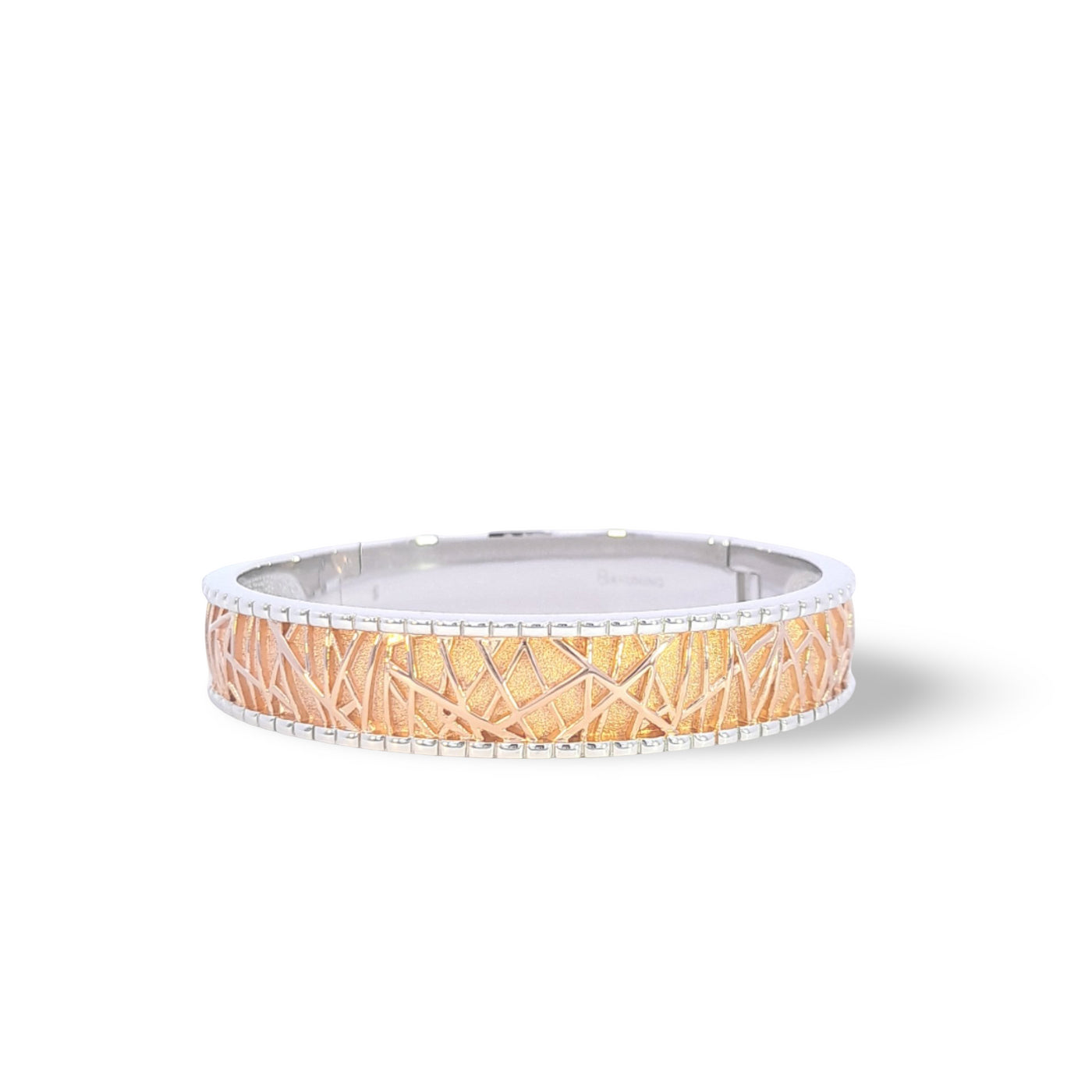 Heavy Sterling Silver & Rose Gold Snap Bracelet