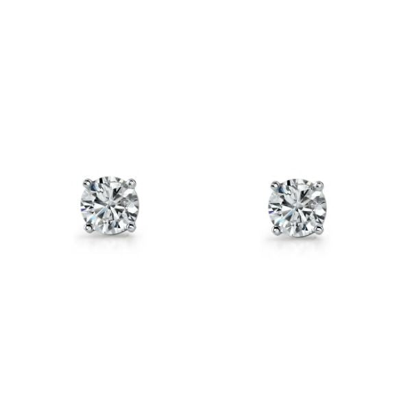 Sterling Silver 7mm Cubic Zirconia Earring