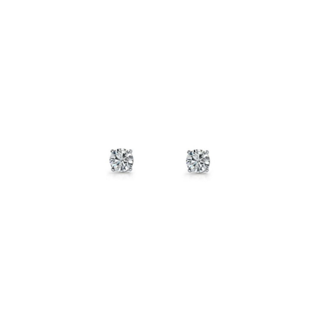 Sterling Silver Cubic Zirconia Earring - 4mm