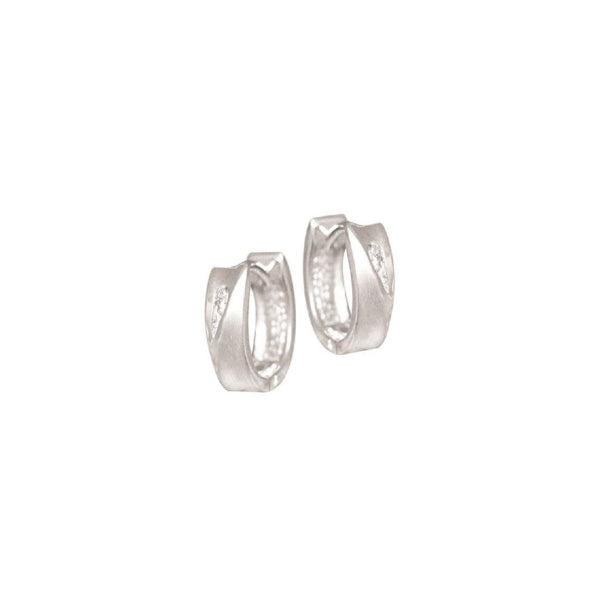 Sterling Silver & Cubic Zirconia Huggie Earring