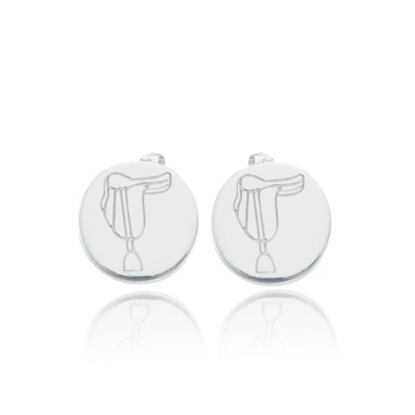 Sterling Silver Saddle Stud Earring