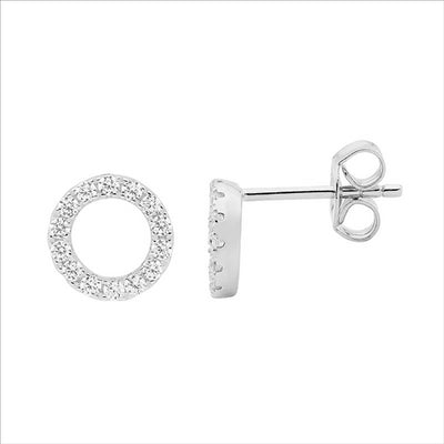 Sterling Silver White Cubic Zirconia Earring