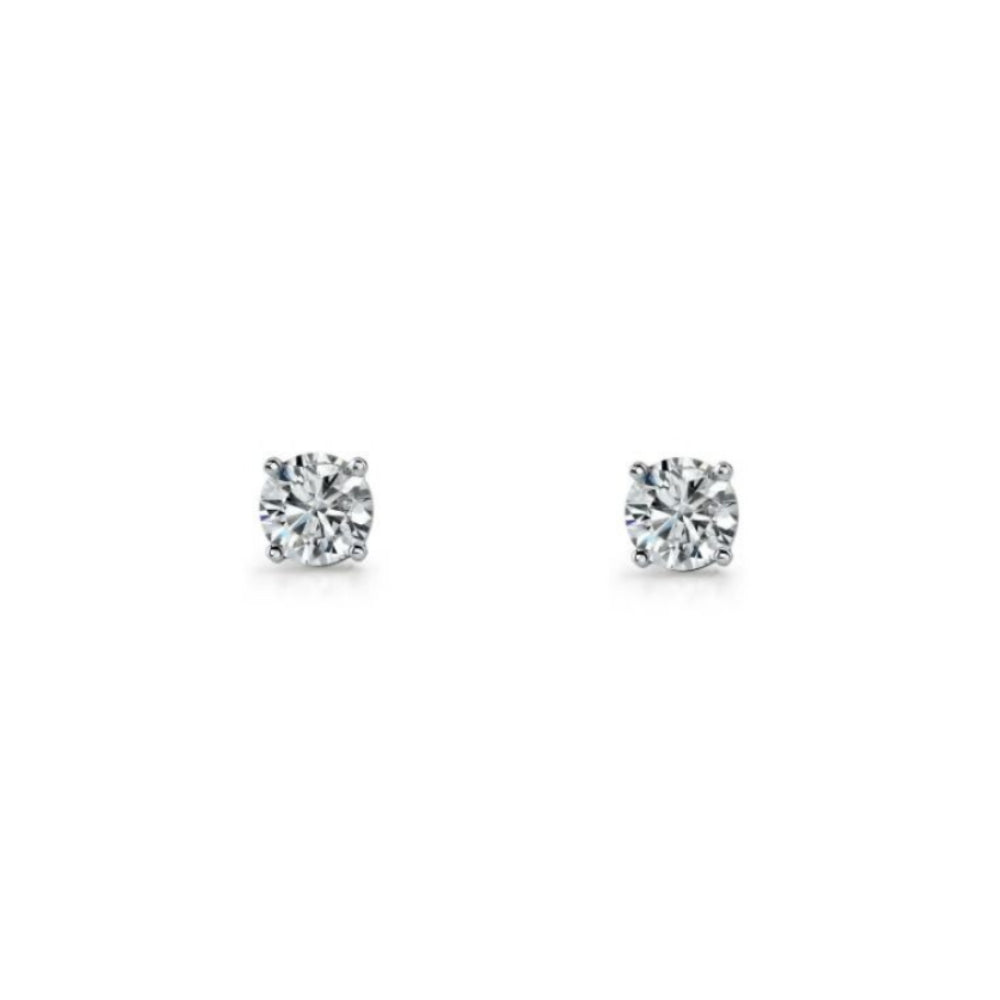 Sterling Silver Cubic Zirconia Stud Earring - 8mm