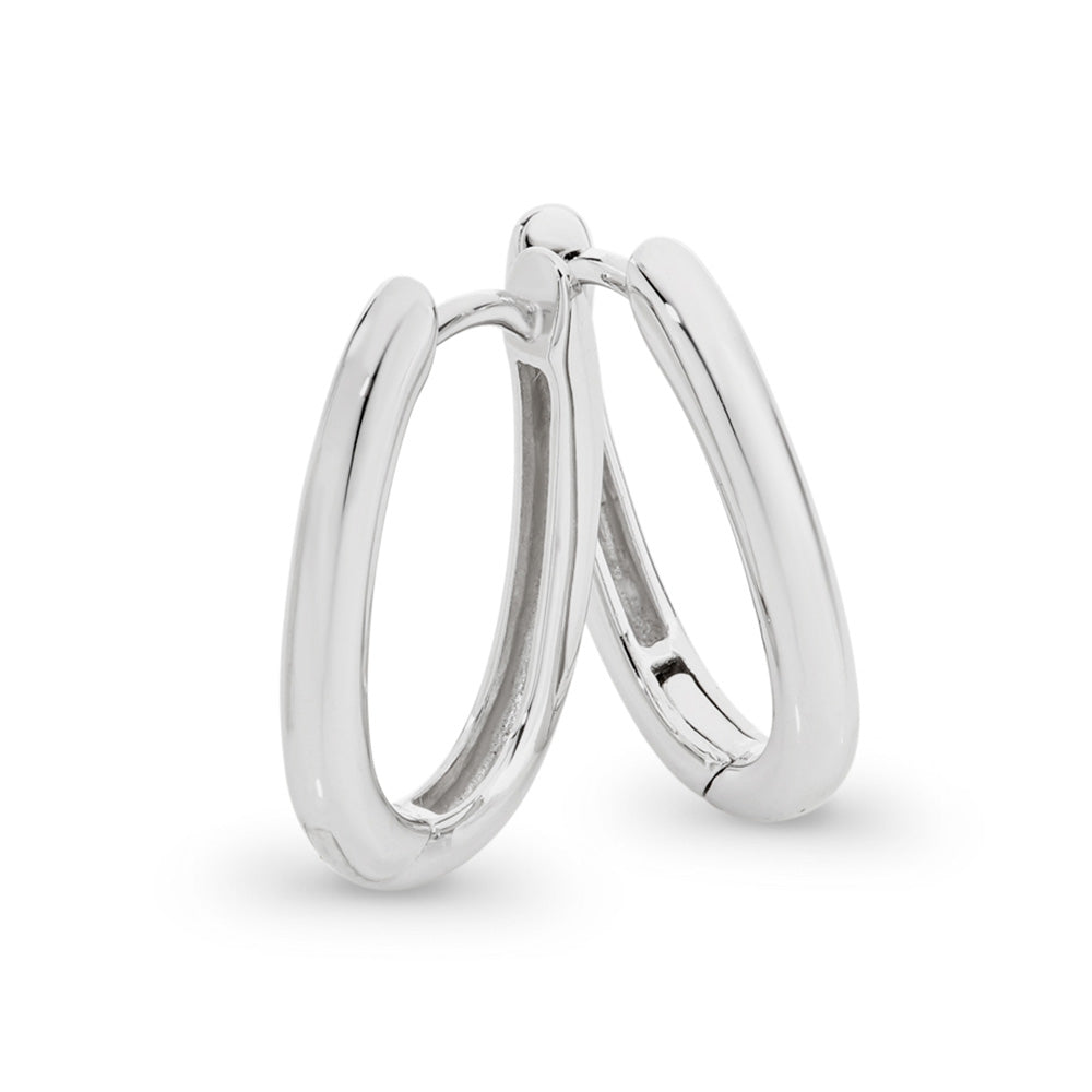 Sterling Silver U-Shaped Huggie Earrings