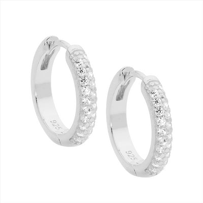 Sterling Silver Hoop Earring with Cubic Zirconia's