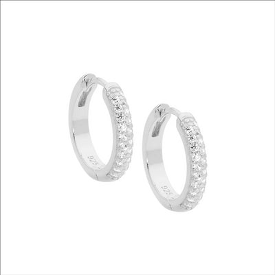Sterling Silver Hoop Earring with Cubic Zirconia's