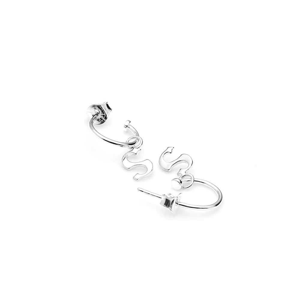 Sterling Silver S-Logo Anchor Sleeper Earring