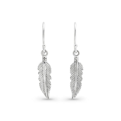 Country Jewel Silver Feather Earring