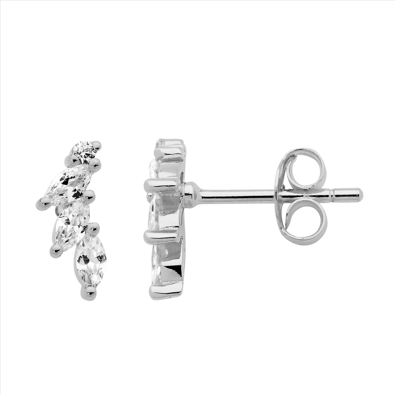 Sterling Silver Cubic Zirconia Stud Earring