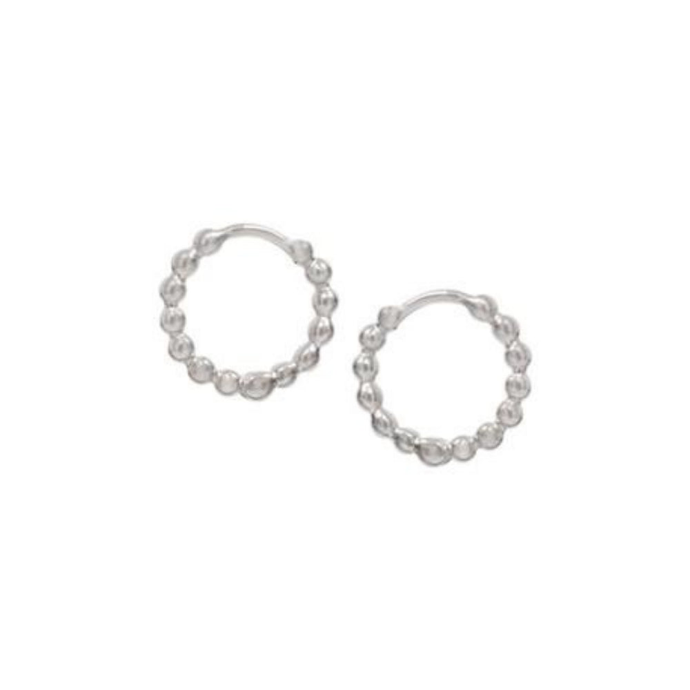 Sterling Silver Bubble Huggie Earring