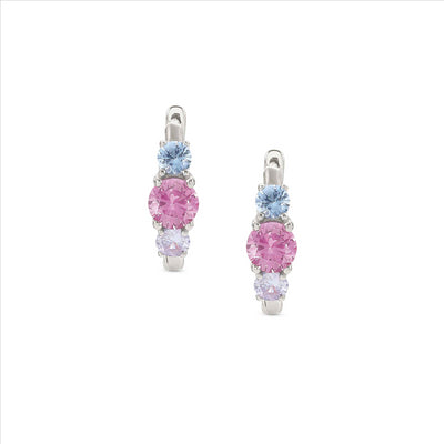 Colour Wave Sterling Silver CZ Huggie Earring
