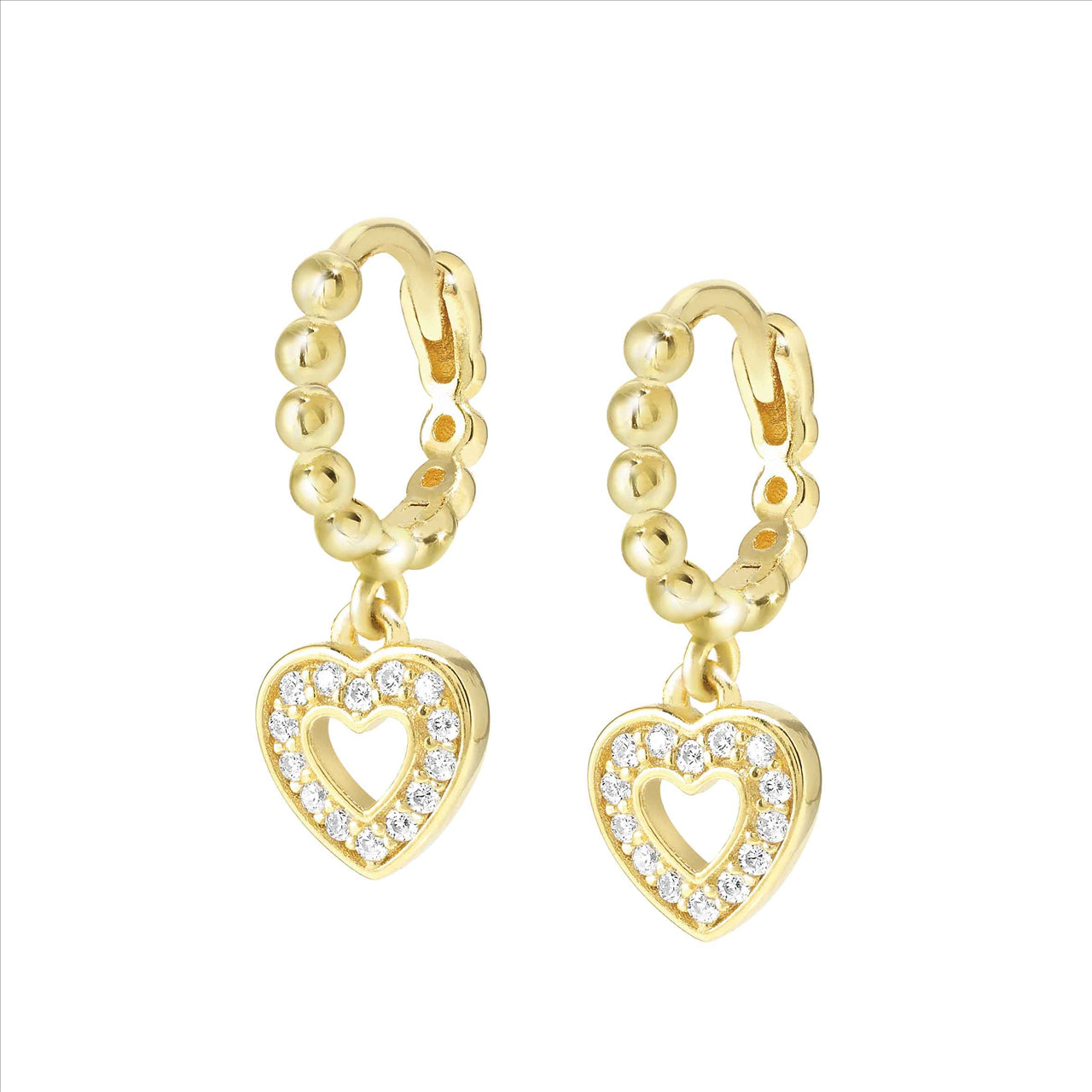 Lovecloud Gold Plated & CZ Heart Earring