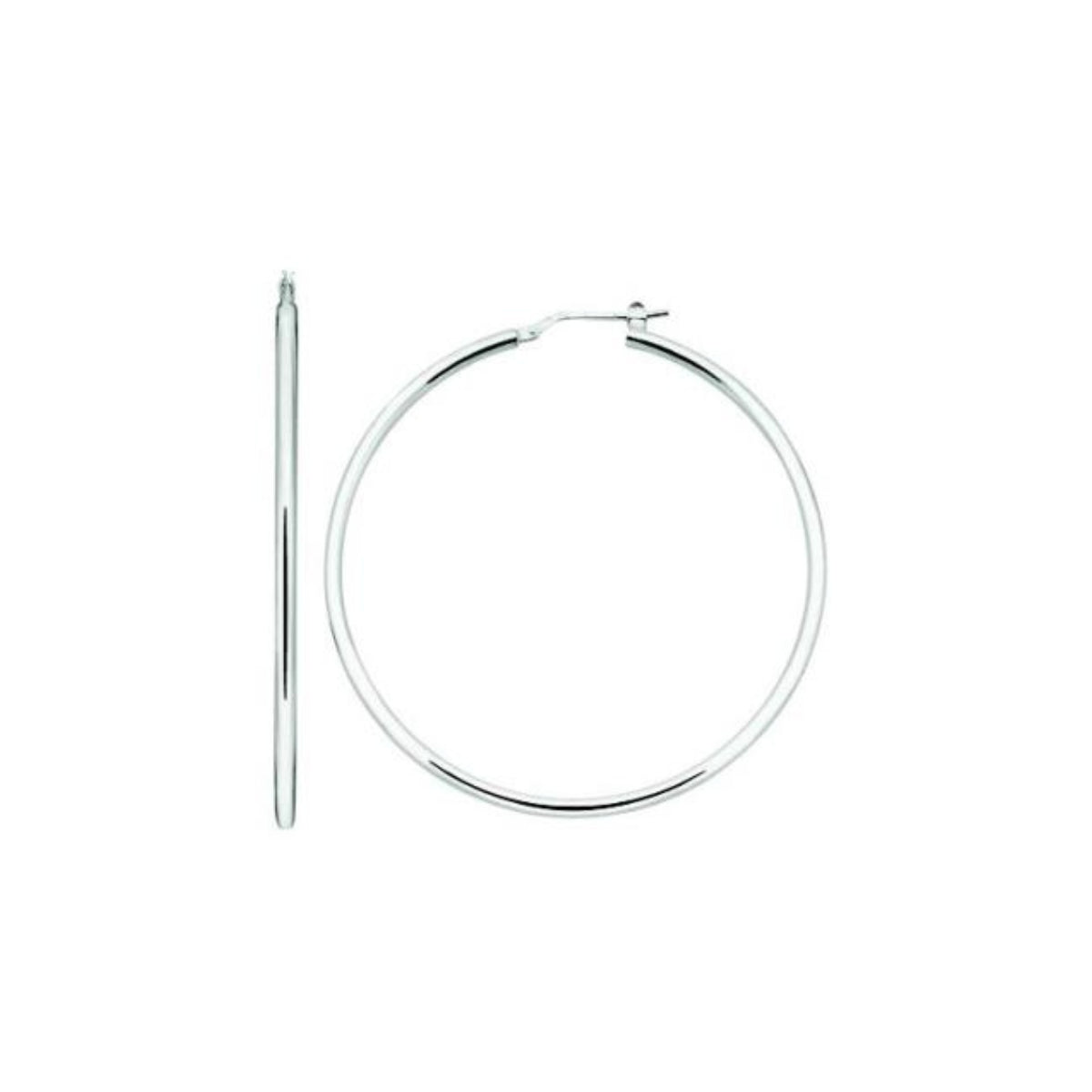 Sterling Silver Plain Hoop Earrings
