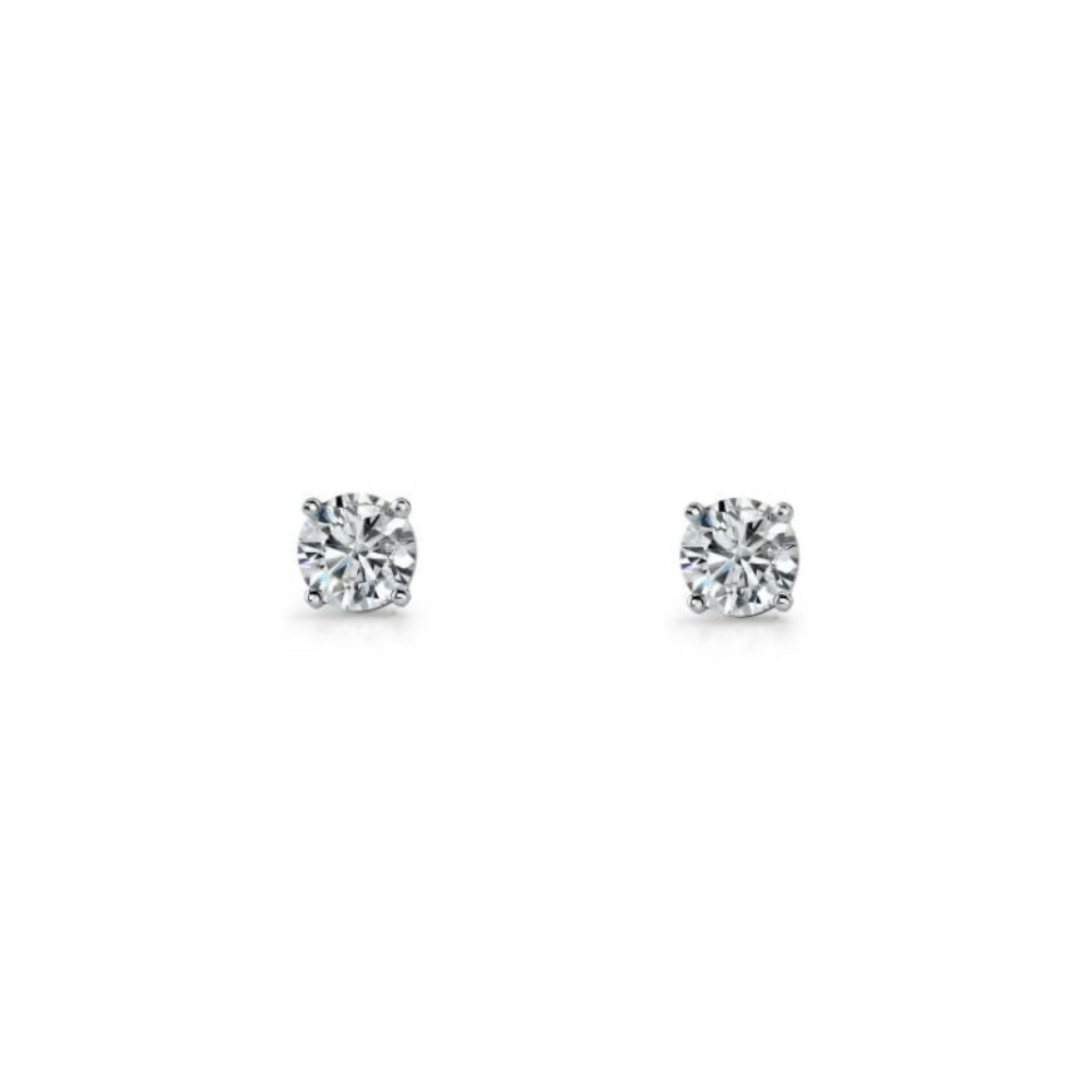 Sterling Silver Cubic Zirconia Stud Earring - 5mm