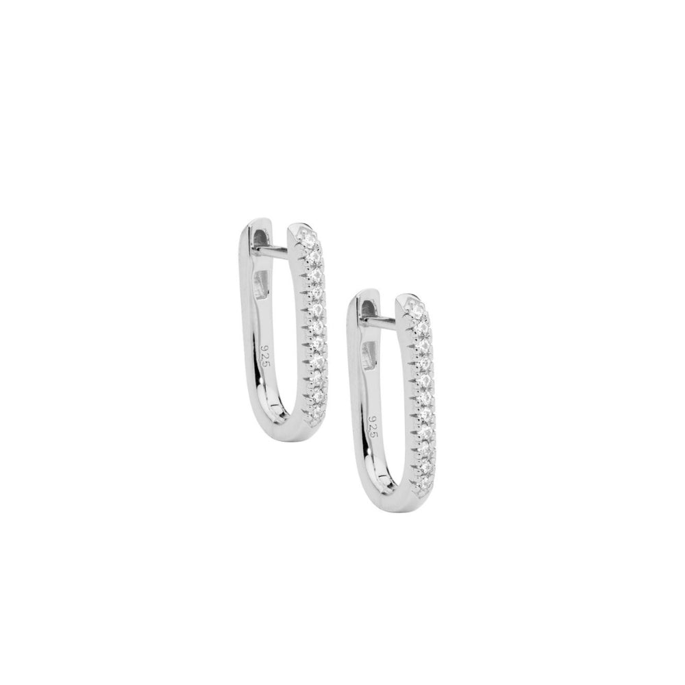 Sterling Silver Cubic Zirconia Hoop Earring