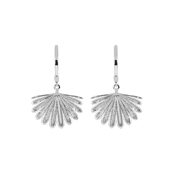 Fantail Midi Huggie Earrings Silver