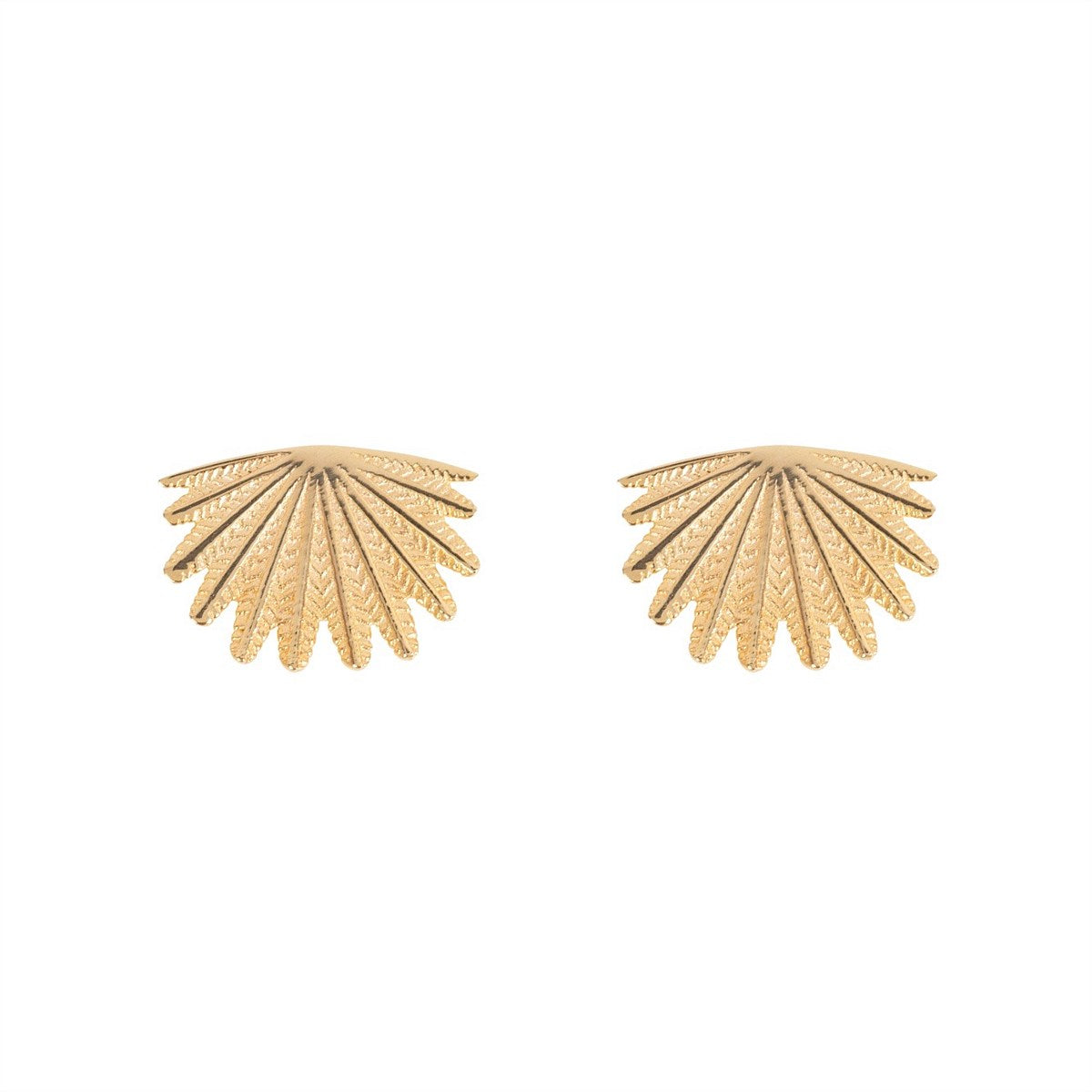 Mini Fan Tail Studs - Gold Plated