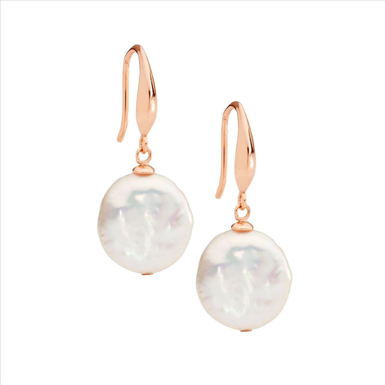 Sterling Silver/Rose Gold Plated Freshwater Pearl Earring