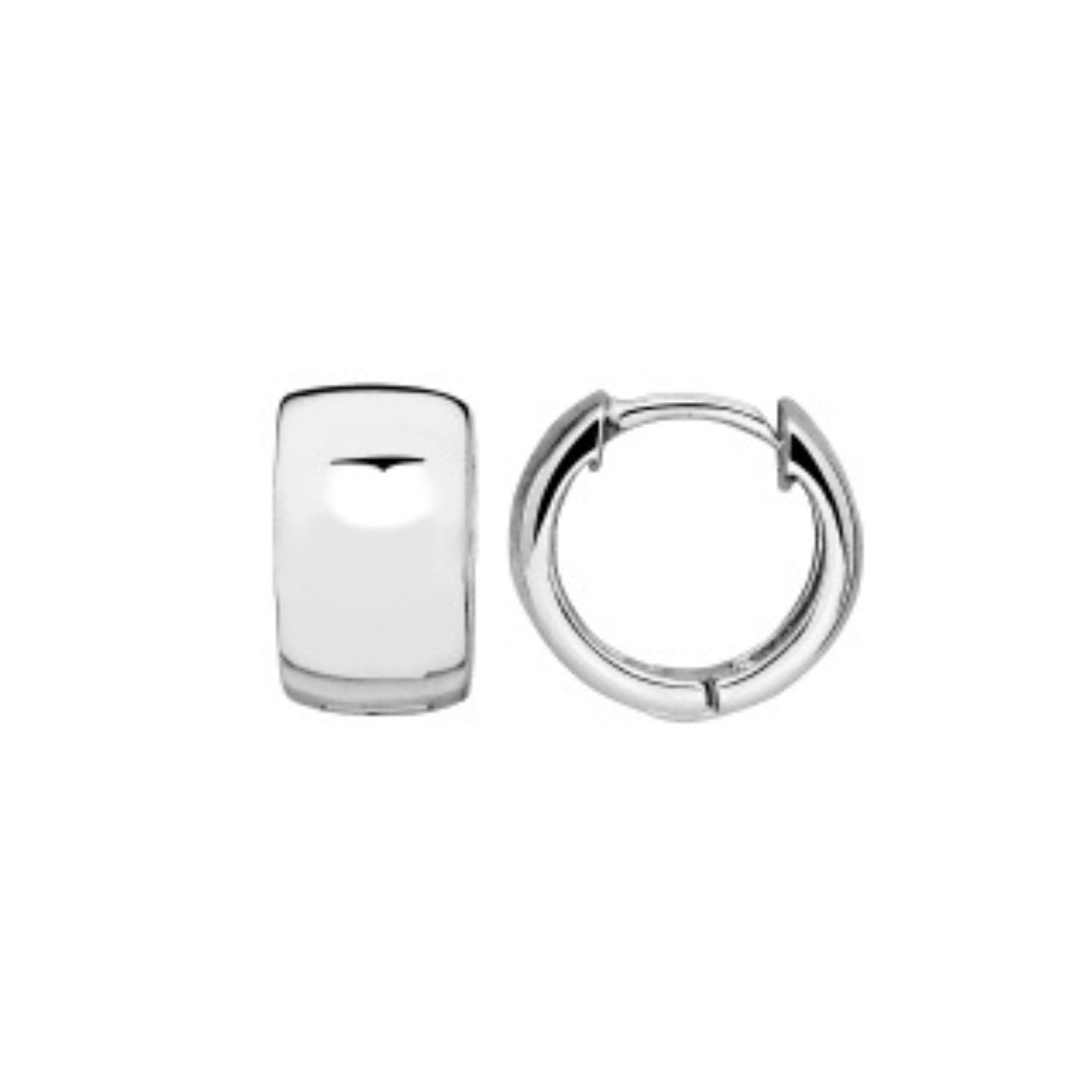 Sterling Silver Wide Huggie Earring